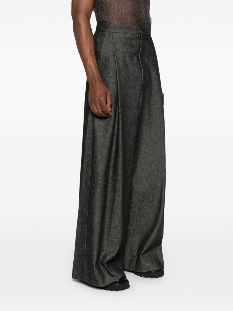 Grey High-rise Wide-leg Jeans