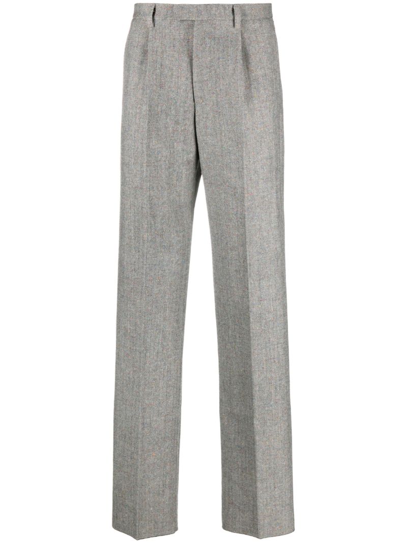 Grey Western Single-pleat Trousers