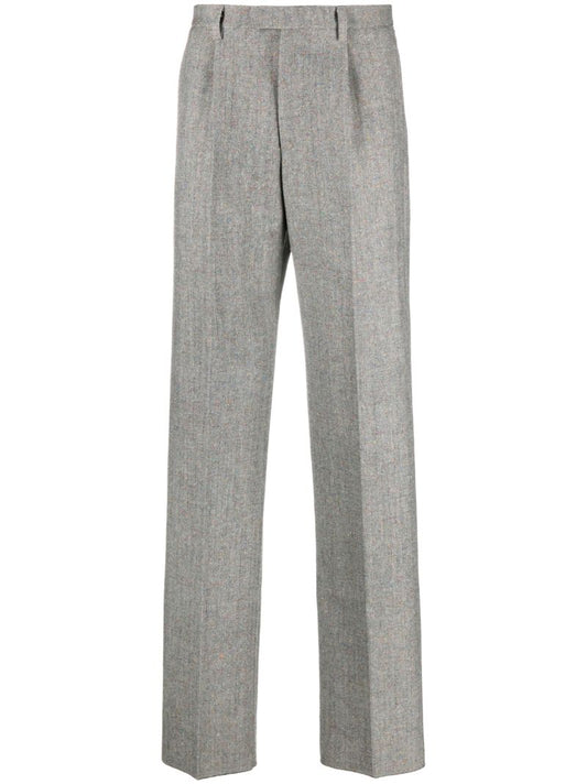 Grey Western Single-pleat Trousers