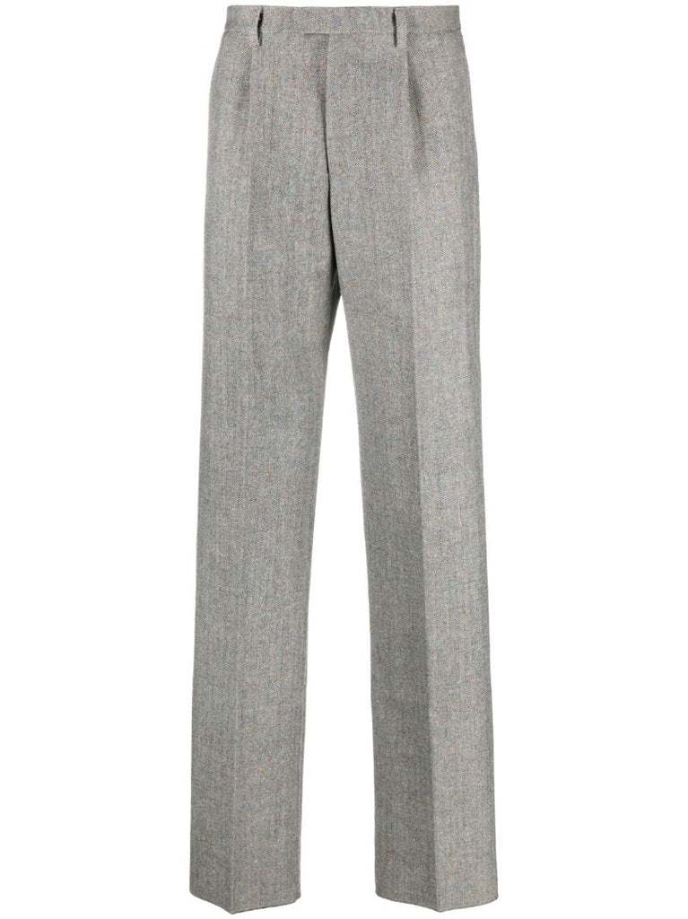 Grey Western Single-pleat Trousers