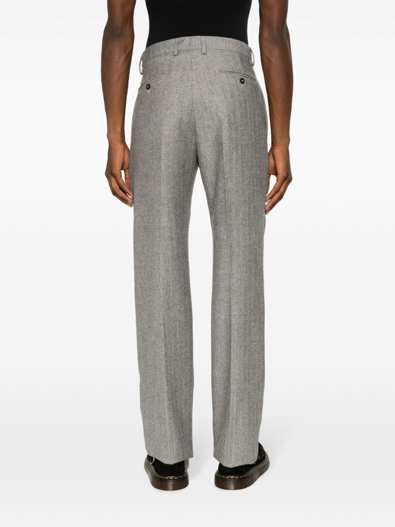 Grey Western Single-pleat Trousers