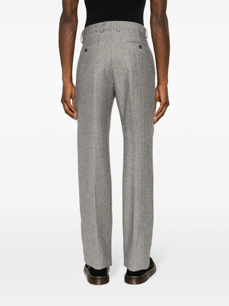 Grey Western Single-pleat Trousers