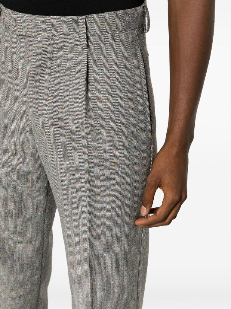 Grey Western Single-pleat Trousers