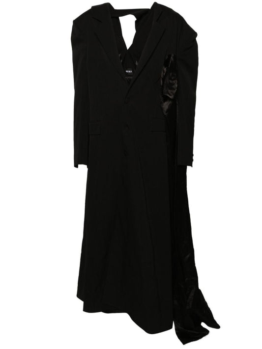 Black Panelled Long Coat