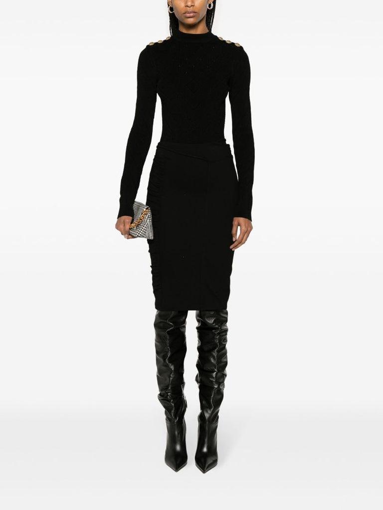 Black Open-back Knitted Bodysuit