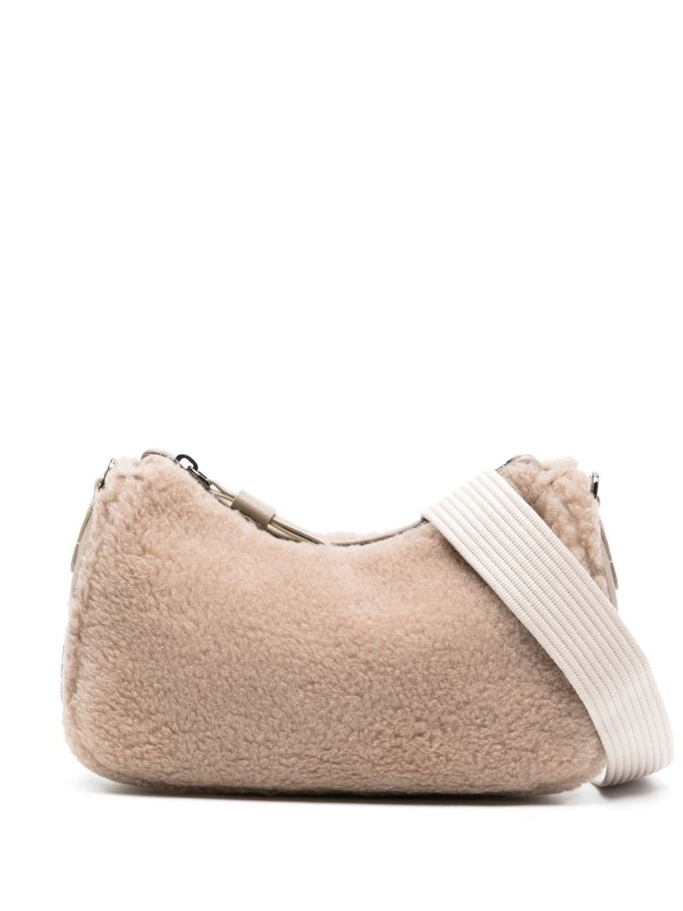 Neutral Monili Shearling Bag