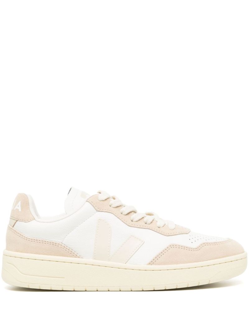 White V-90 Leather Sneakers