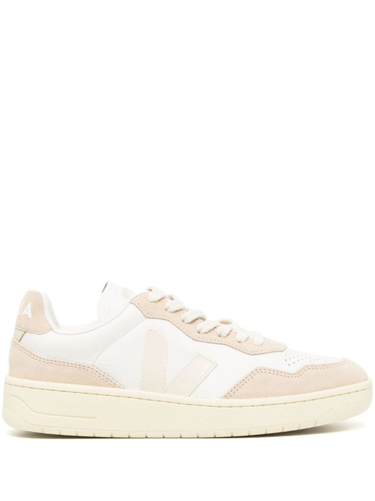 White V-90 Leather Sneakers