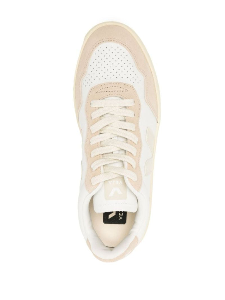 White V-90 Leather Sneakers