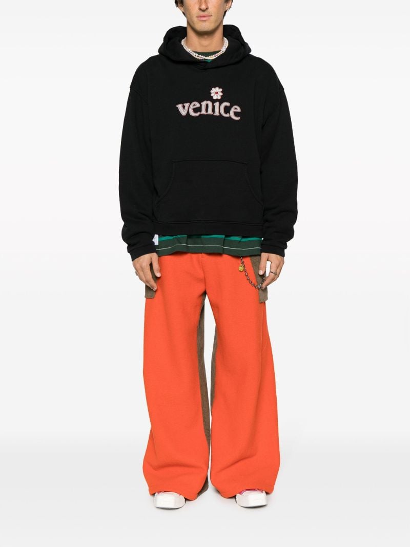 Black Venice AppliquÃ_x0083_Â© Cotton Hoodie