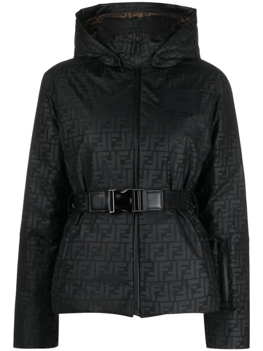 Black Monogram Padded Ski Jacket