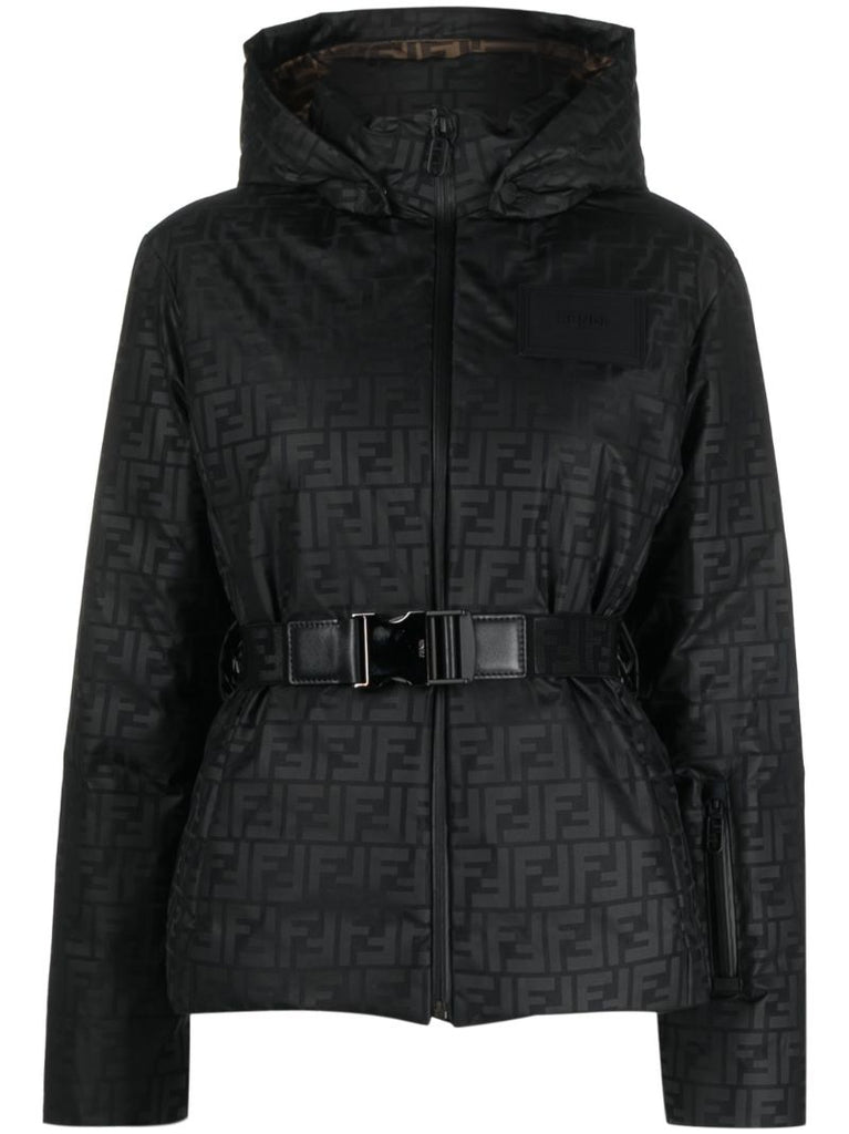 Black Monogram Padded Ski Jacket