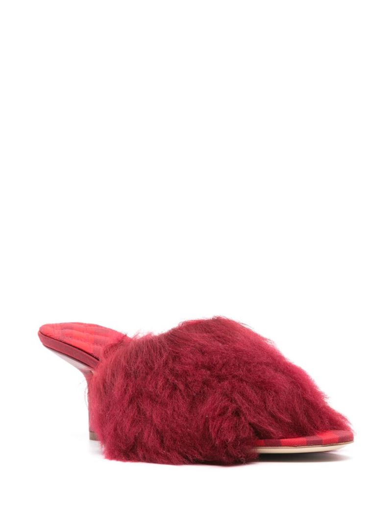 Red Jackie 65 Shearling Mules