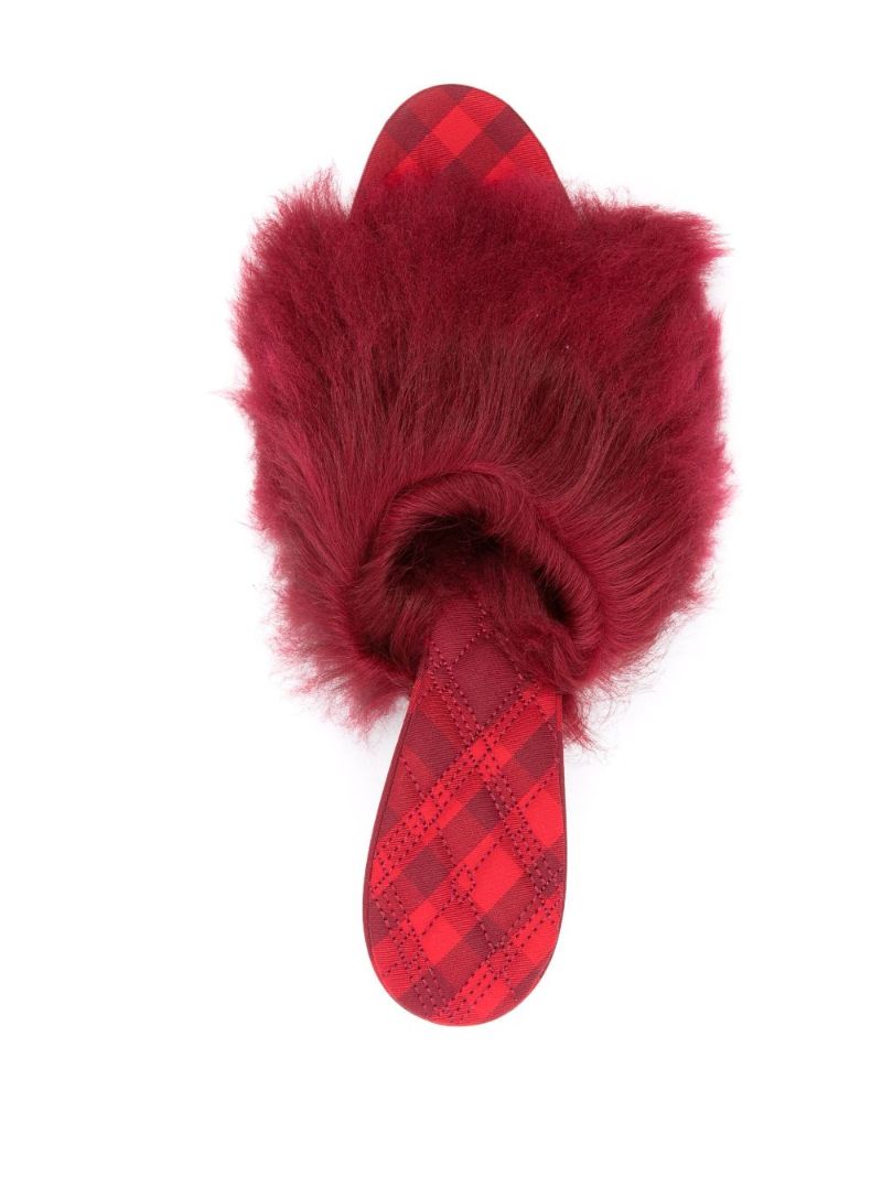 Red Jackie 65 Shearling Mules