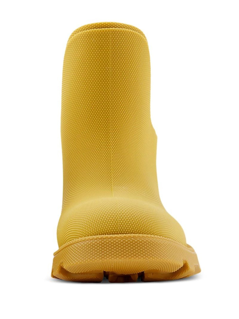 Yellow Textured Ankle Boots