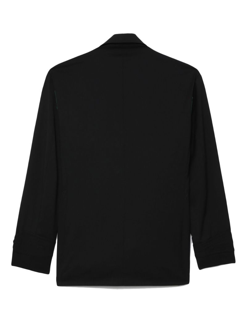 Black Contrast-panel Single-breasted Blazer
