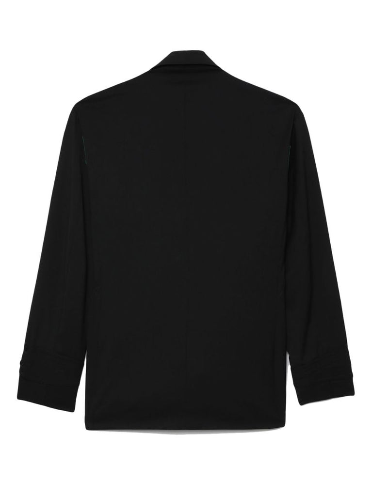 Black Contrast-panel Single-breasted Blazer