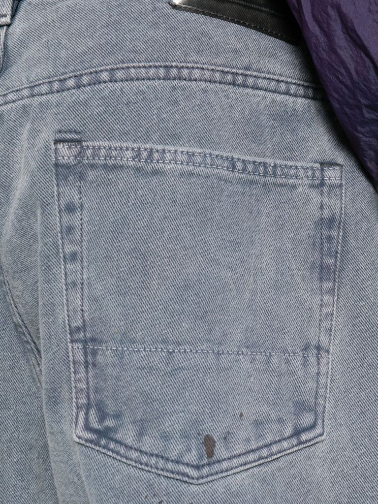 Blue Third Cut Acid Wash Loose-fit Jeans