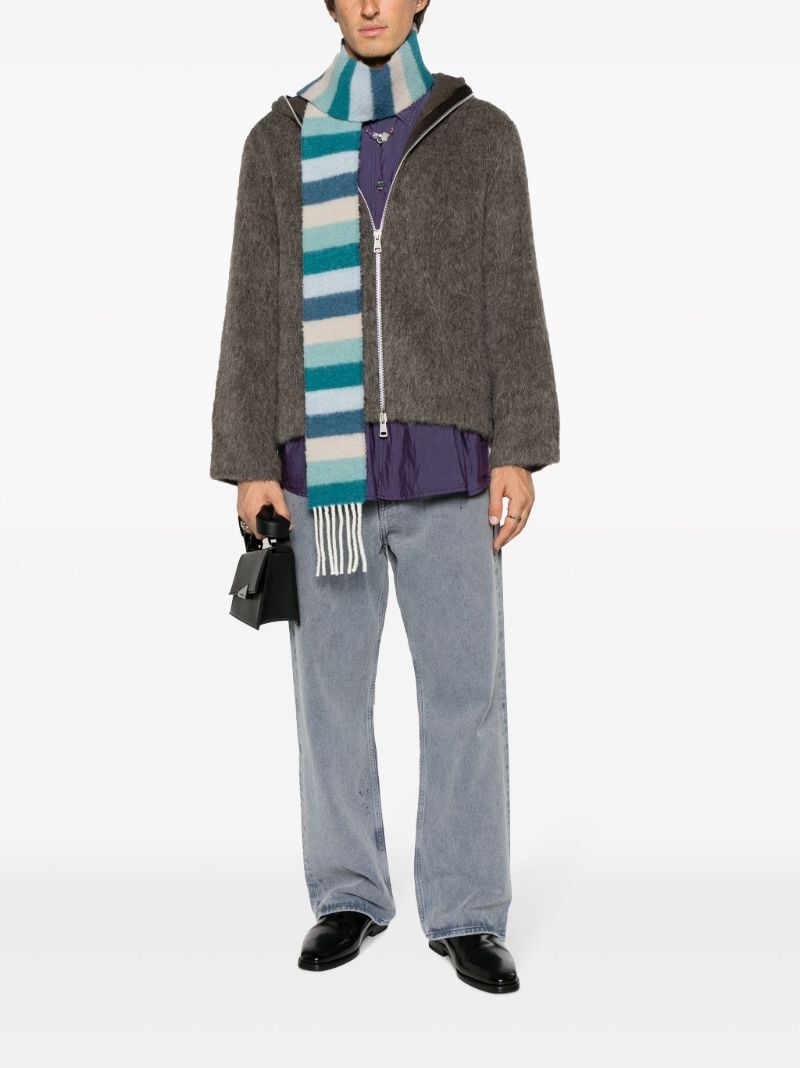 Blue Third Cut Acid Wash Loose-fit Jeans
