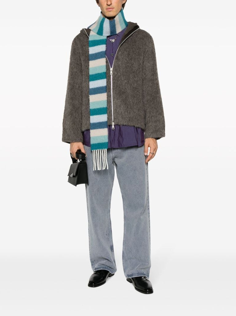 Blue Third Cut Acid Wash Loose-fit Jeans