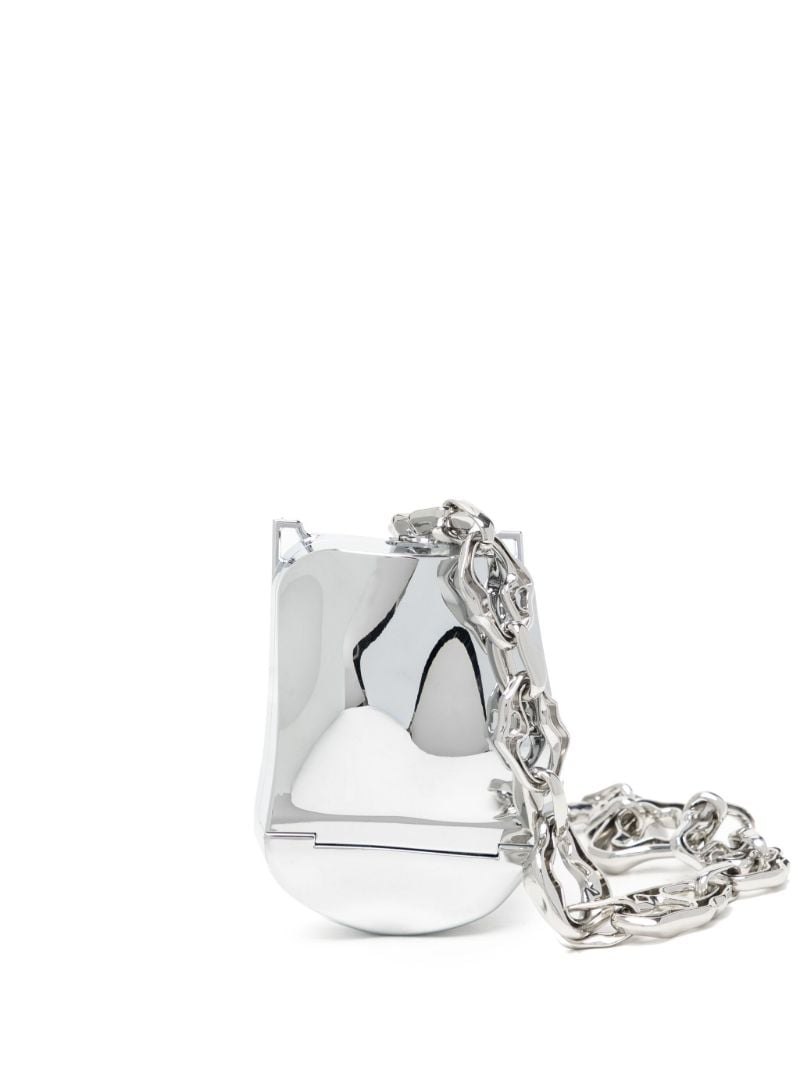 Silver-tone Chrome Logo-engraved Cross Body Bag
