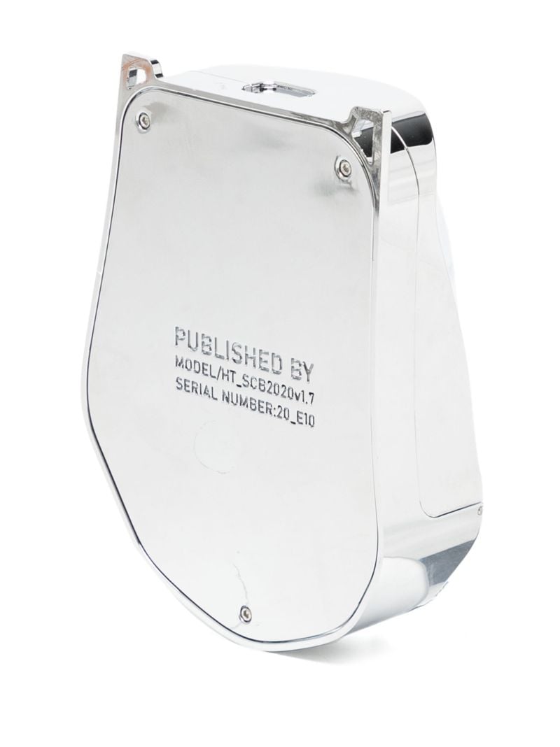 Silver-tone Chrome Logo-engraved Cross Body Bag