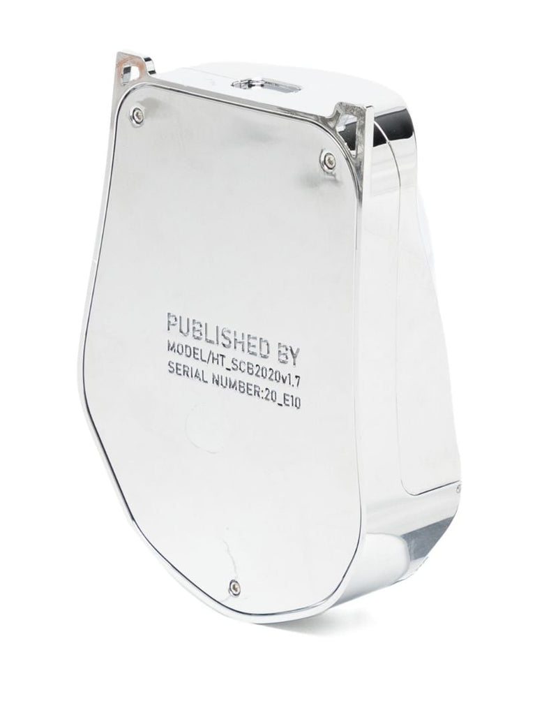 Silver-tone Chrome Logo-engraved Cross Body Bag