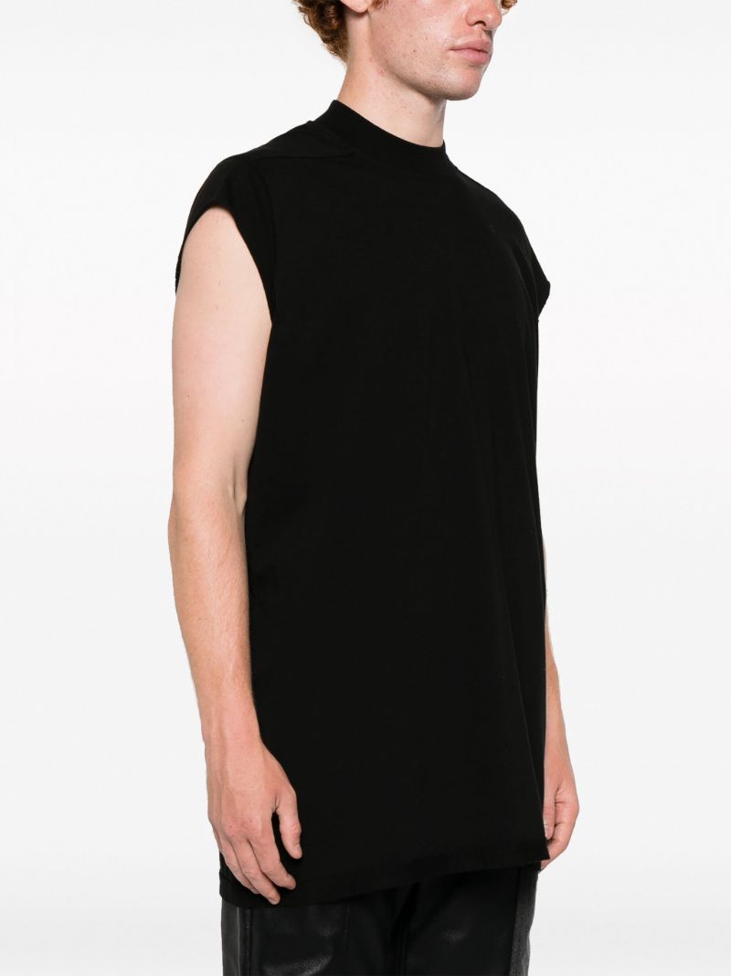 Black Jumbo Cap-sleeve Cotton T-shirt