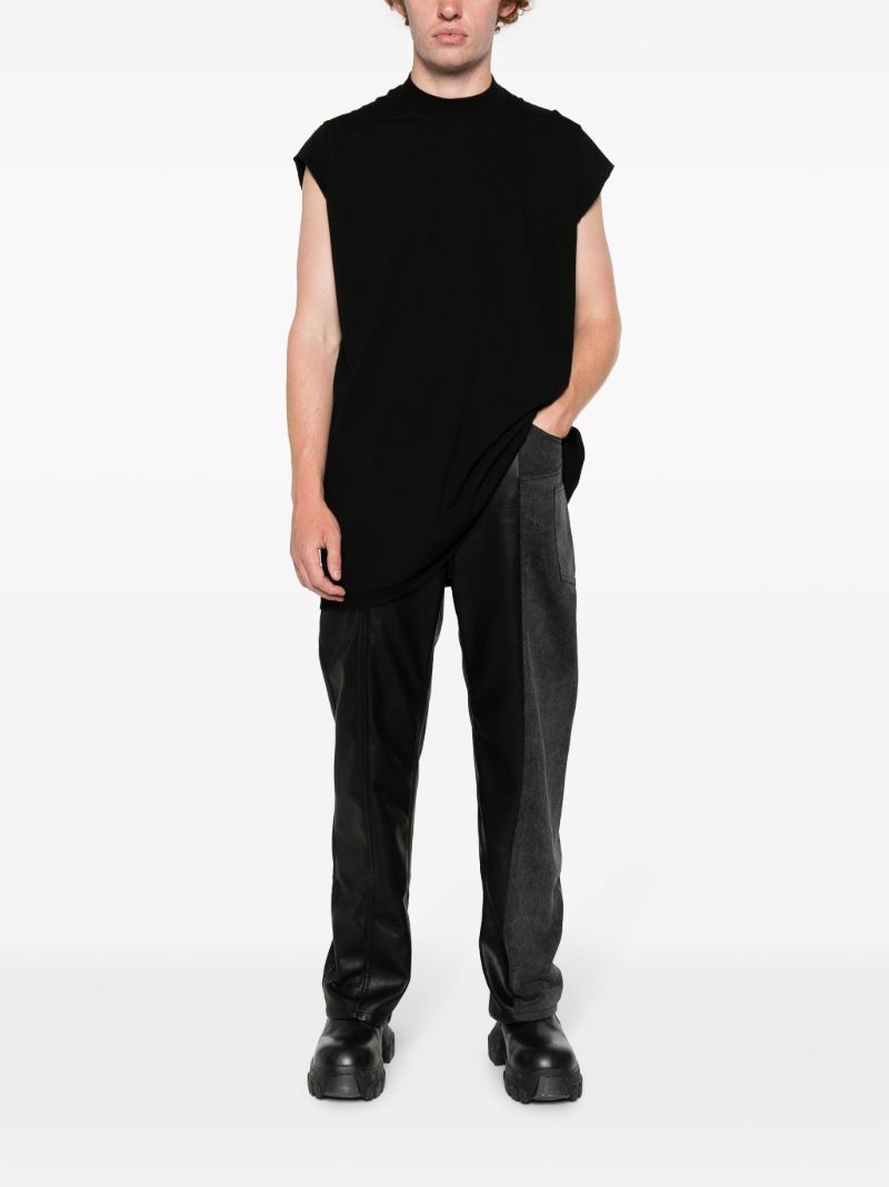 Black Jumbo Cap-sleeve Cotton T-shirt