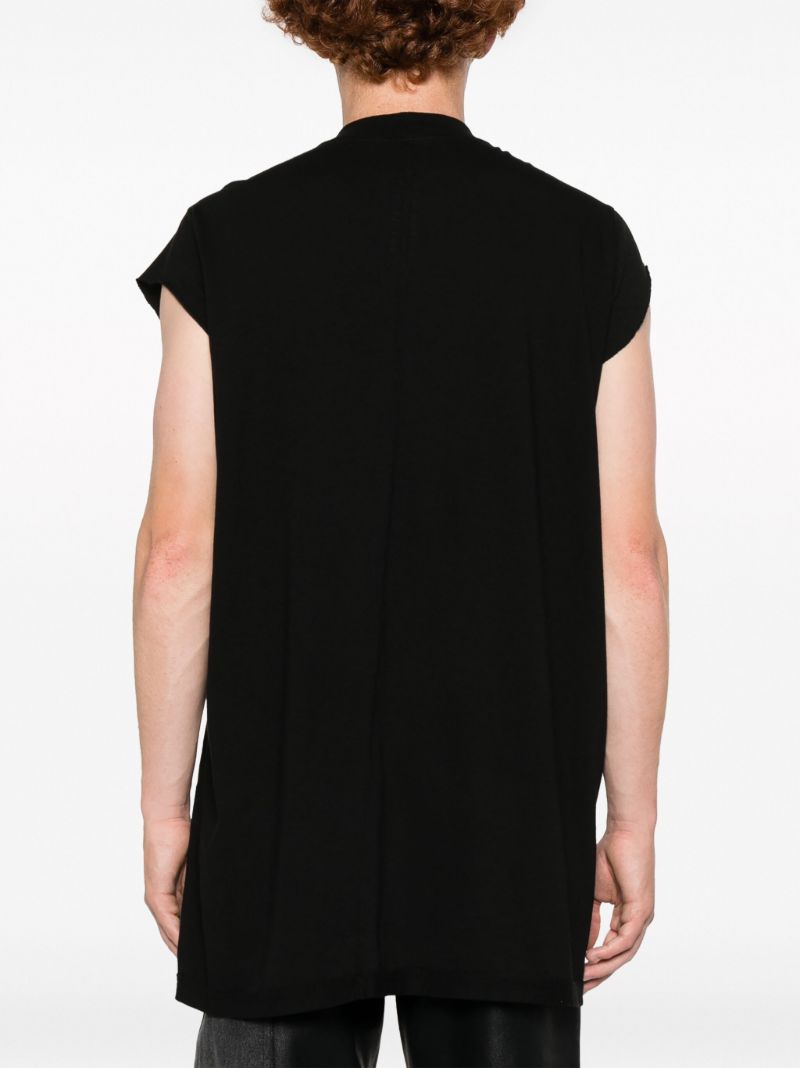 Black Jumbo Cap-sleeve Cotton T-shirt
