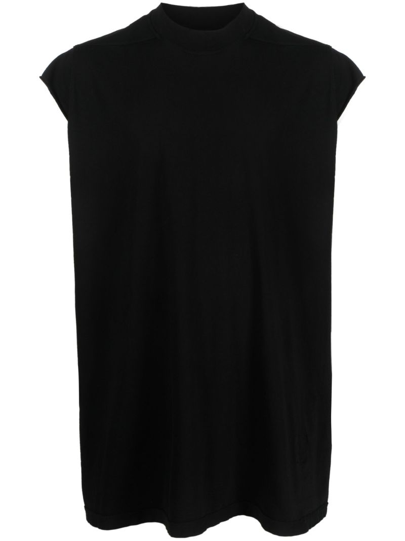 Black Jumbo Cap-sleeve Cotton T-shirt