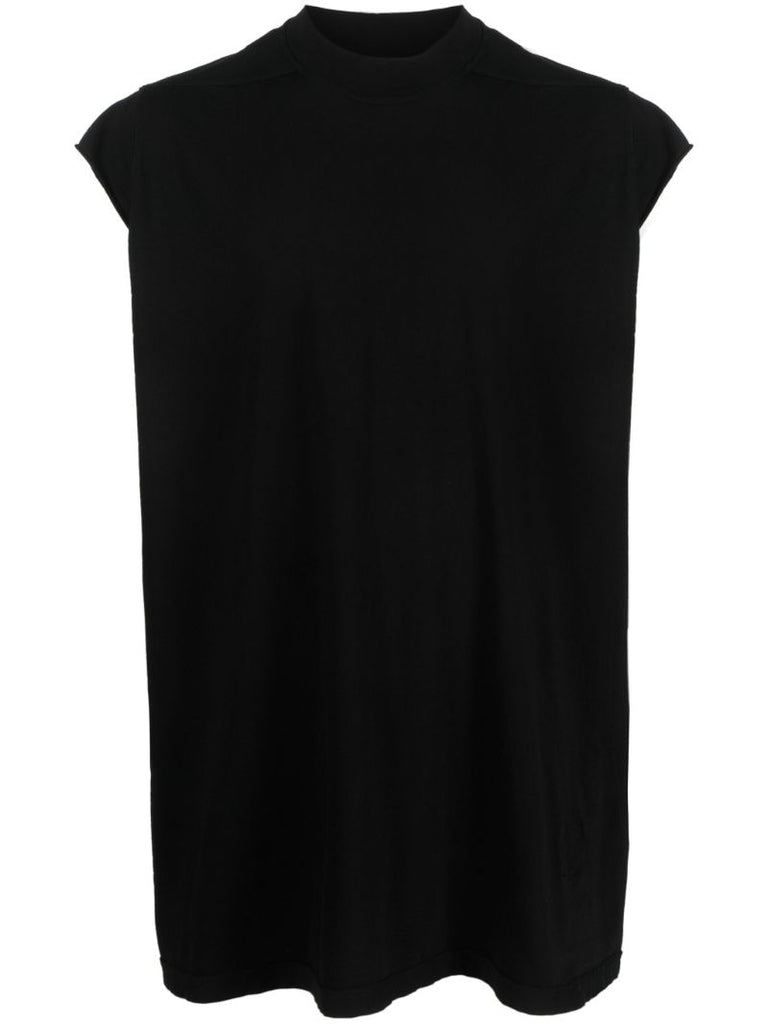 Black Jumbo Cap-sleeve Cotton T-shirt