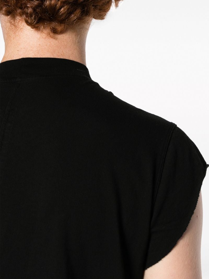 Black Jumbo Cap-sleeve Cotton T-shirt