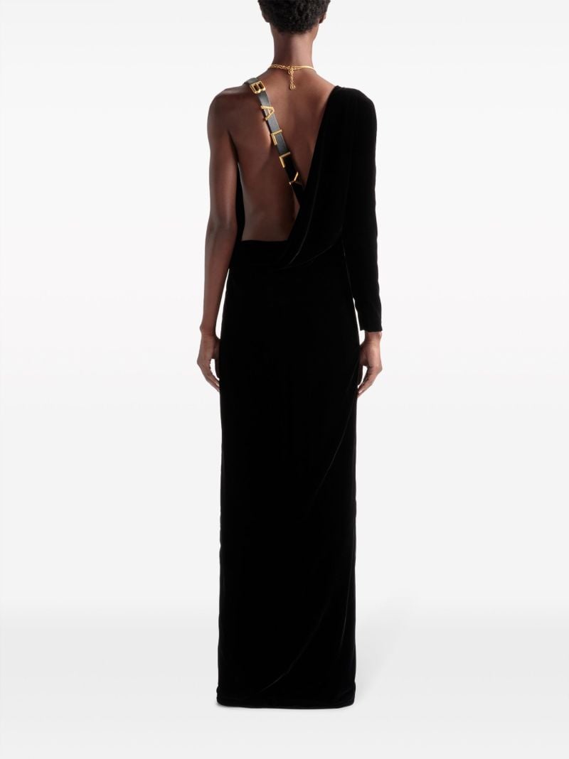 Black Draped One Shoulder Dress