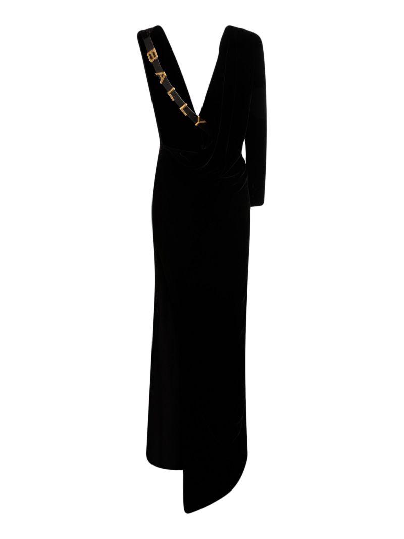 Black Draped One Shoulder Dress