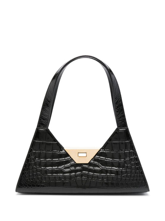Crocodile-effect Shoulder Bag