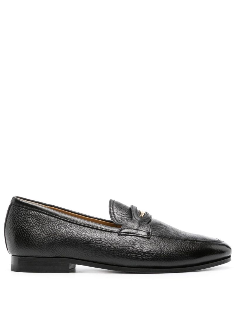 Black Pesek Leather Loafers