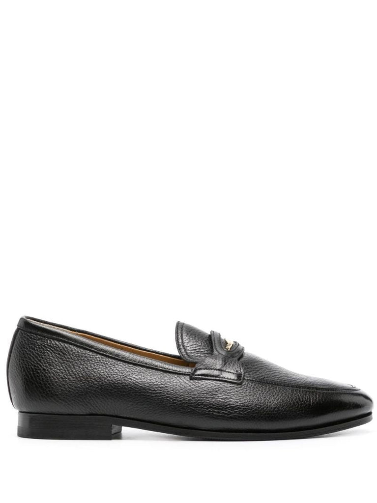 Black Pesek Leather Loafers