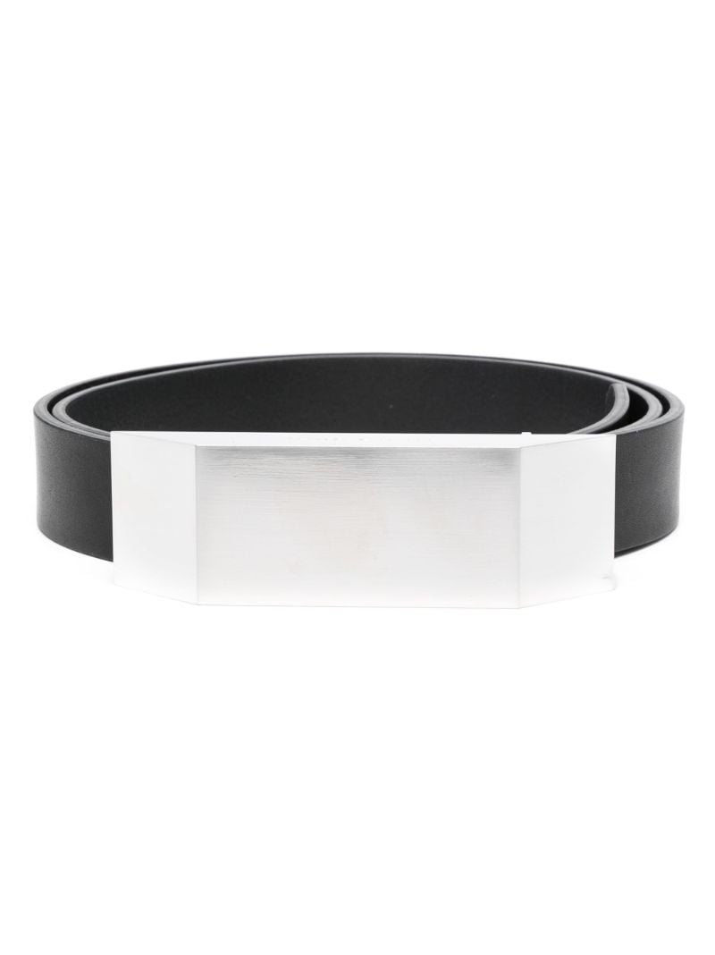 Black Buckled Leather Belt