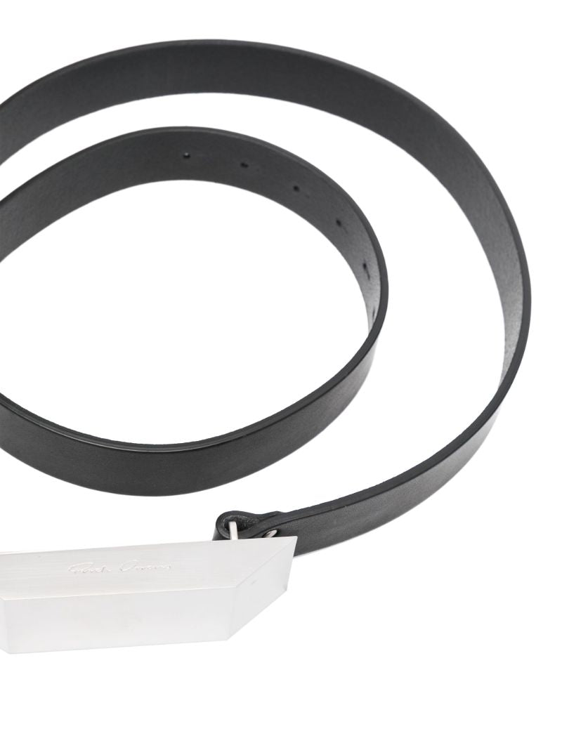 Black Buckled Leather Belt