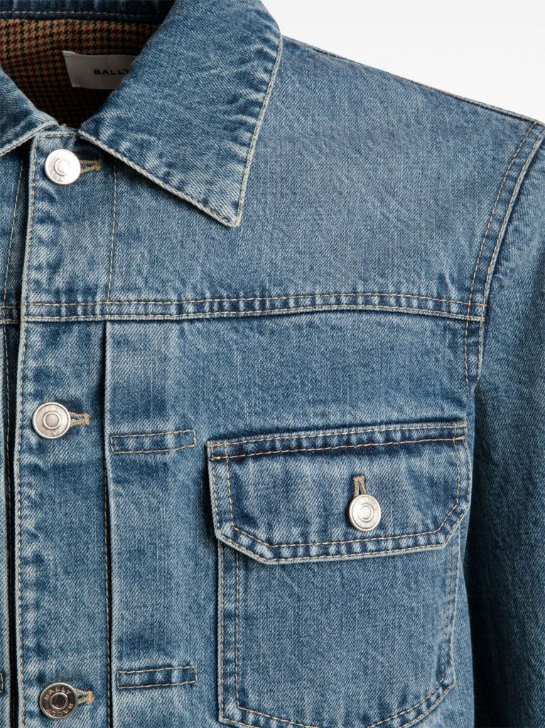 Blue Cropped Denim Jacket
