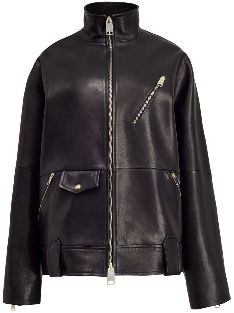 Black the Shallin Leather Jacket