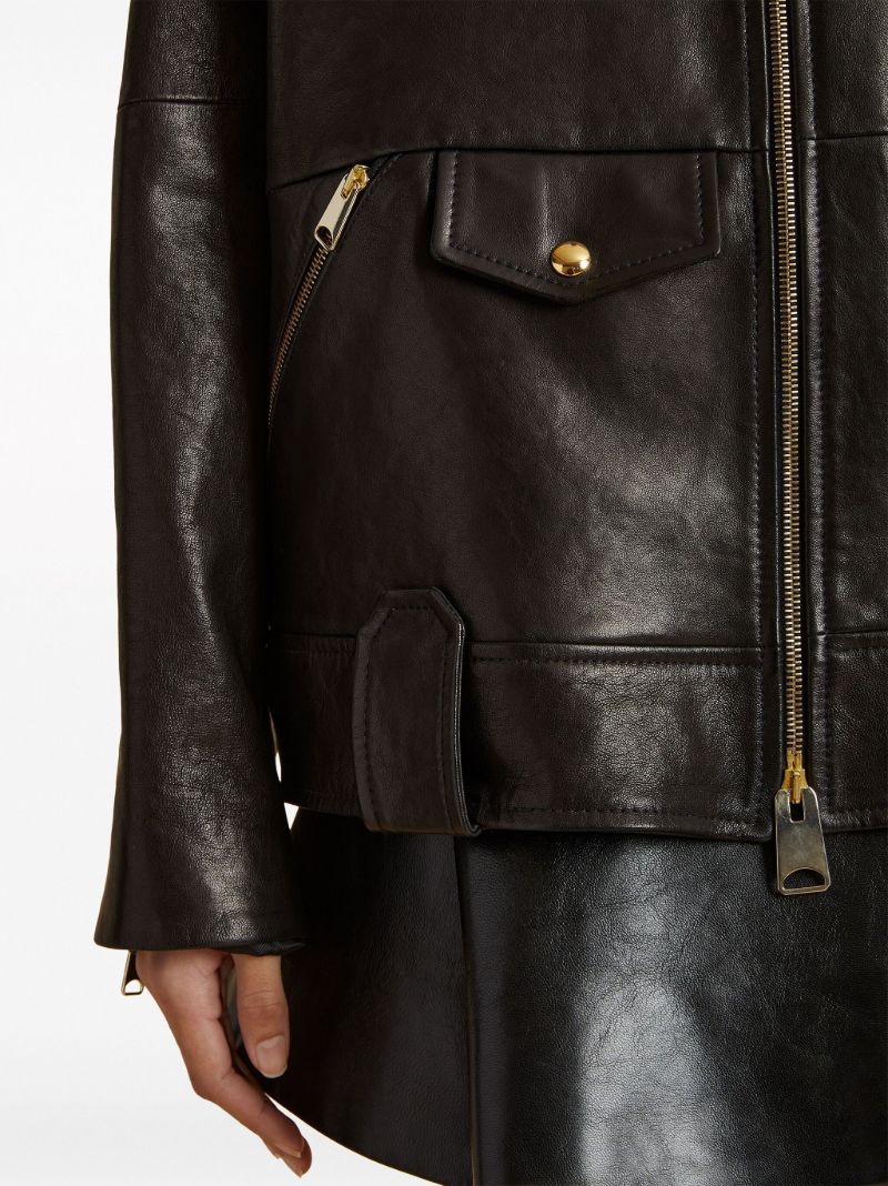 Black the Shallin Leather Jacket