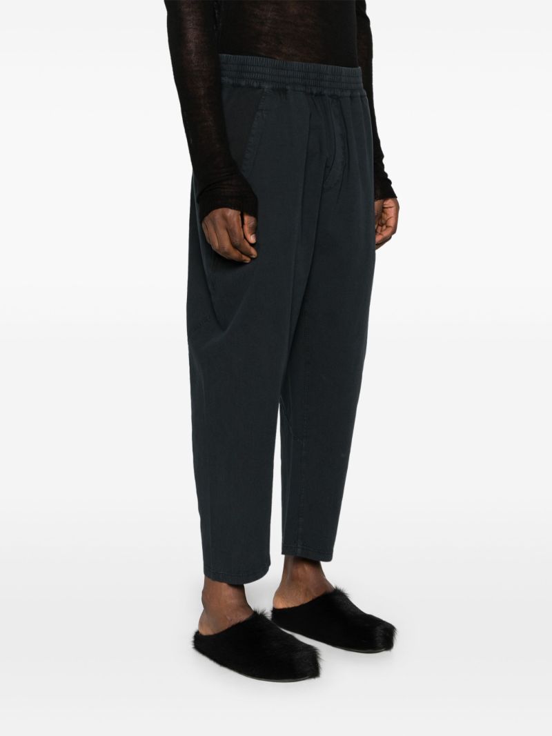 Black Kaol Tapered Cotton Trousers