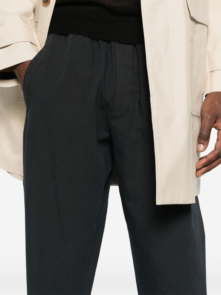 Black Kaol Tapered Cotton Trousers