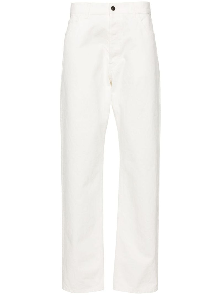 White Burt Straight-leg Jeans