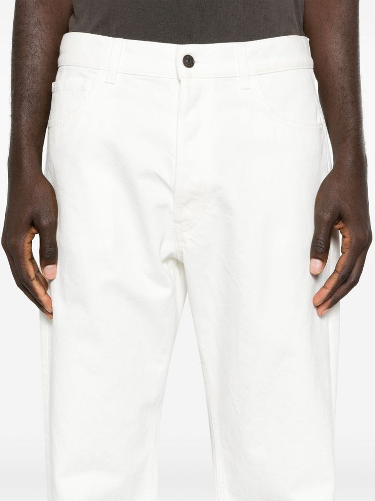 White Burt Straight-leg Jeans