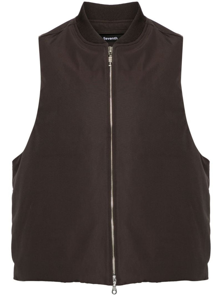 Brown Body Shield Zipped Vest