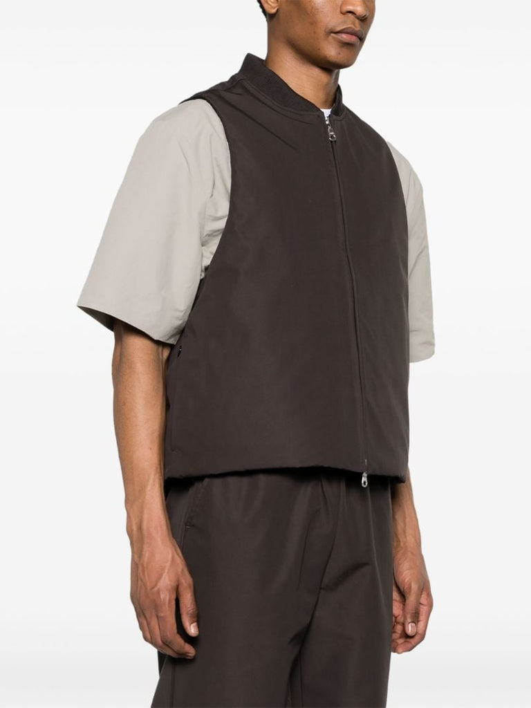 Brown Body Shield Zipped Vest
