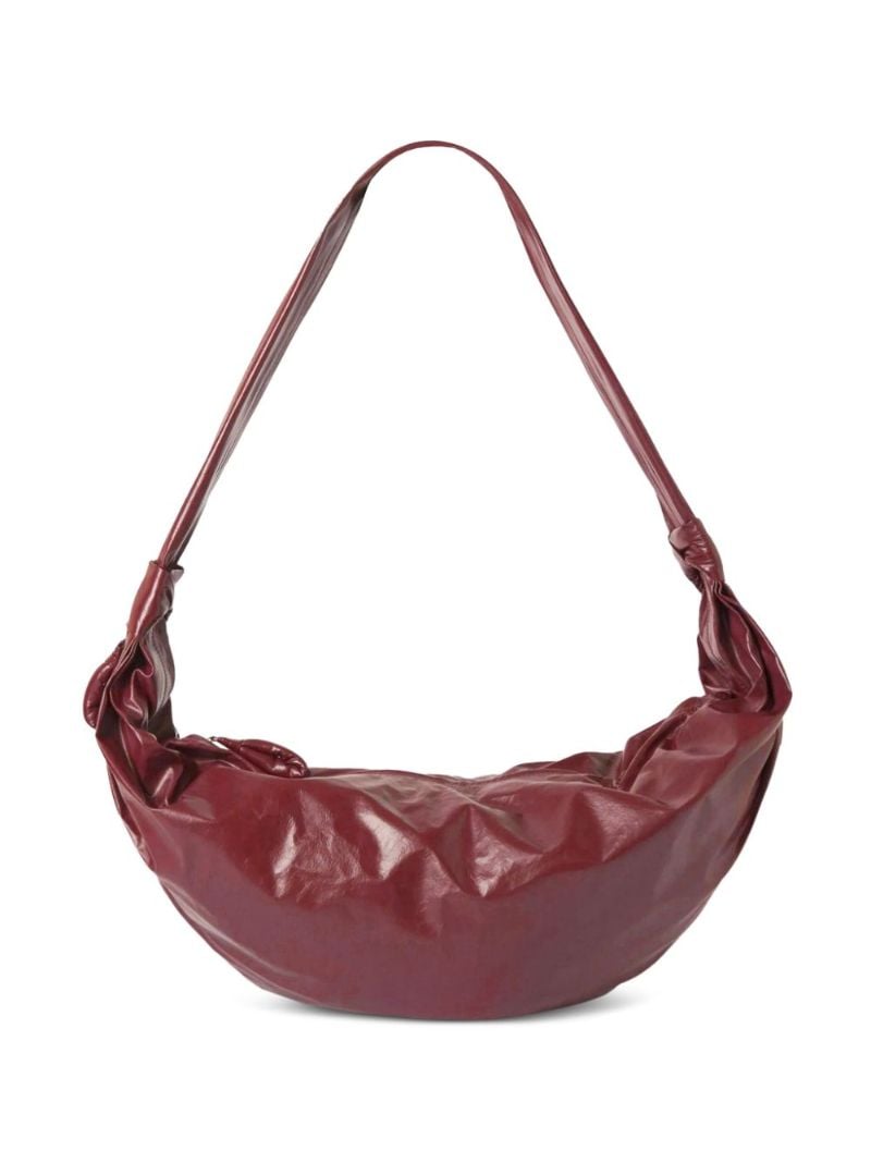 Red Soft Croissant Leather Shoulder Bag